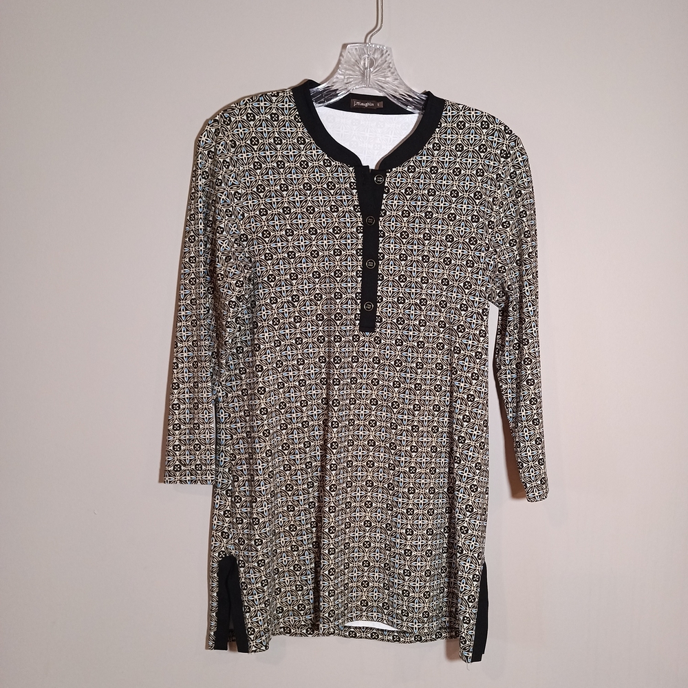 J. McLaughlin Catalina Cloth Tunic Top Geometric Print Size S